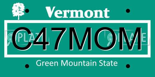 C47MOM Vermont License Plate