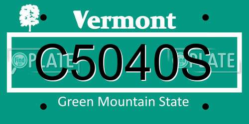 C5040S Vermont License Plate