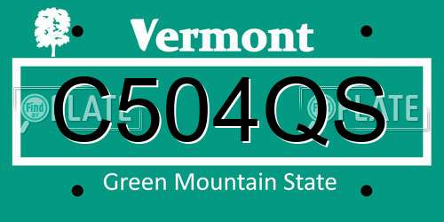C504QS Vermont License Plate