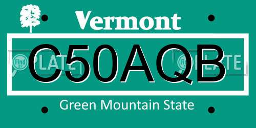 C50AQB Vermont License Plate
