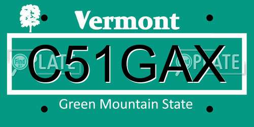 C51GAX Vermont License Plate