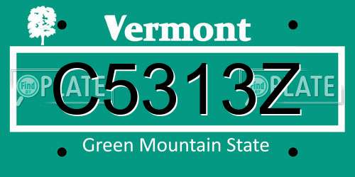 C5313Z Vermont License Plate