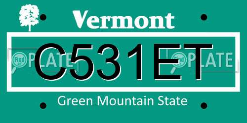 C531ET Vermont License Plate
