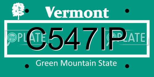 C547IP Vermont License Plate