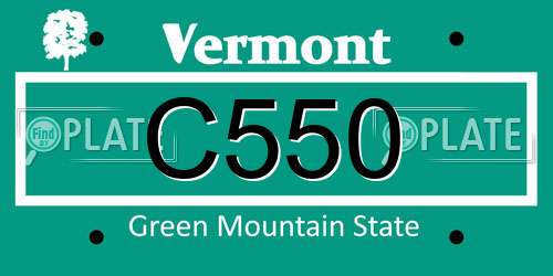 C550 Vermont License Plate
