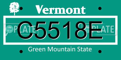 C5518E Vermont License Plate