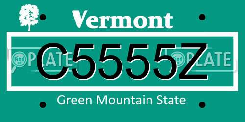 C5555Z Vermont License Plate
