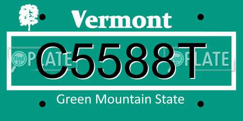 C5588T Vermont License Plate