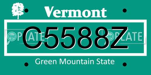 C5588Z Vermont License Plate