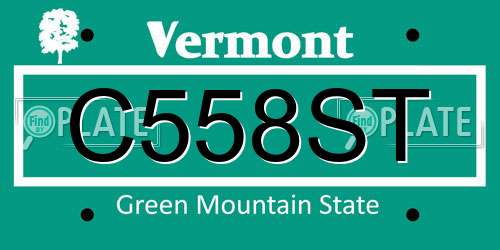 C558ST Vermont License Plate