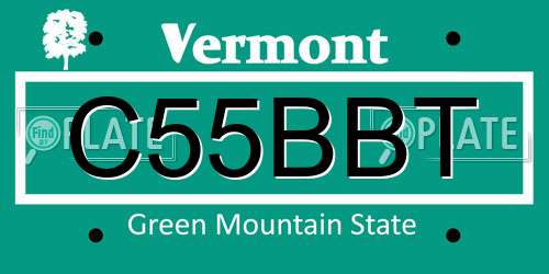 C55BBT Vermont License Plate