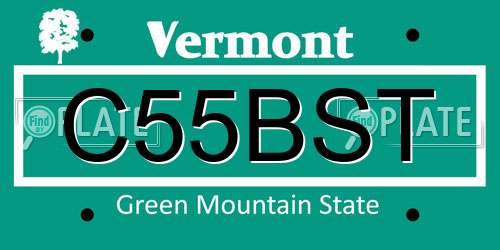 C55BST Vermont License Plate