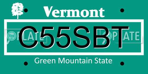 C55SBT Vermont License Plate