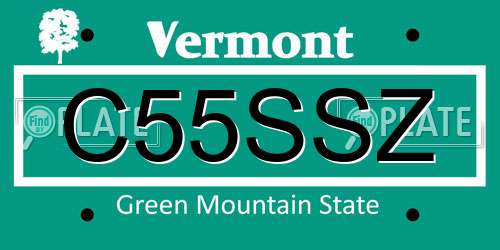 C55SSZ Vermont License Plate