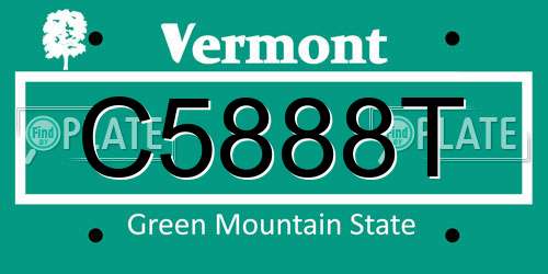 C5888T Vermont License Plate