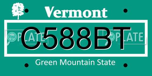C588BT Vermont License Plate