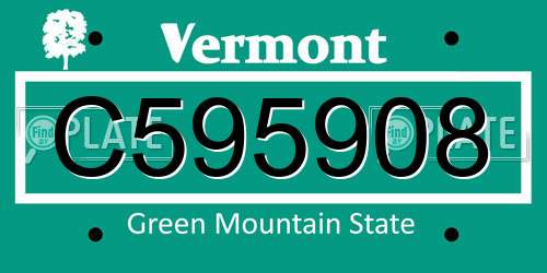 C595908 Vermont License Plate