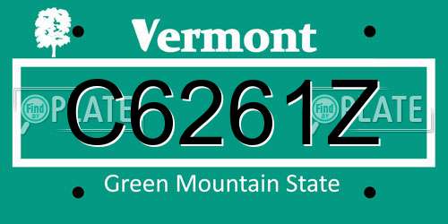 C6261Z Vermont License Plate