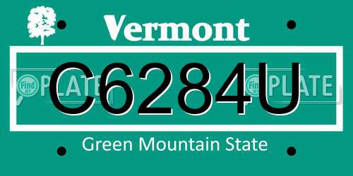C6284U Vermont License Plate