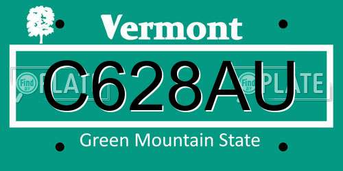 C628AU Vermont License Plate