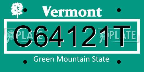 C64121T Vermont License Plate