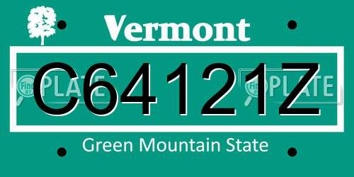 C64121Z Vermont License Plate