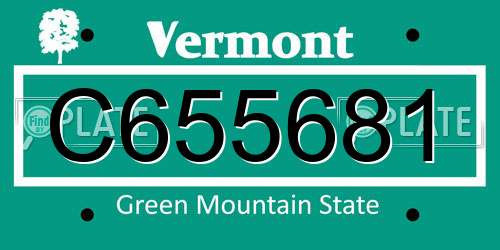 C655681 Vermont License Plate