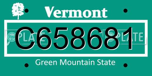 C658681 Vermont License Plate