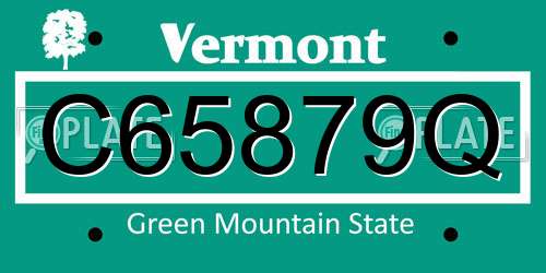 C65879Q Vermont License Plate
