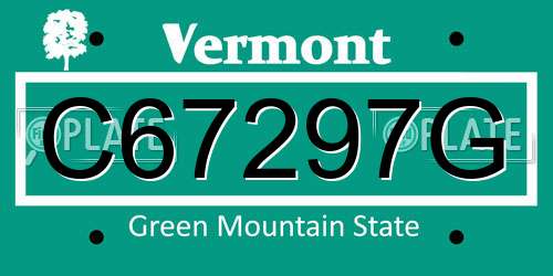 C67297G Vermont License Plate