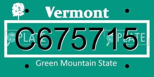 C675715 Vermont License Plate