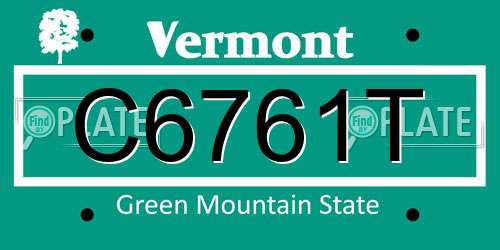 C6761T Vermont License Plate