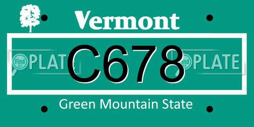 C678 Vermont License Plate