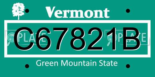 C67821B Vermont License Plate