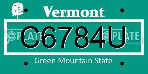 C6784U Vermont License Plate