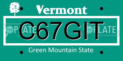 C67GIT Vermont License Plate