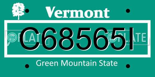 C68565I Vermont License Plate