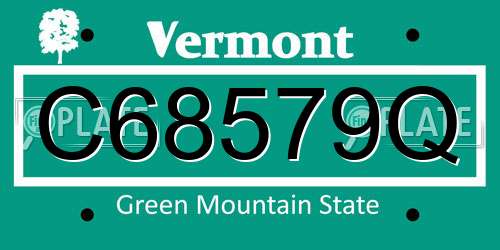 C68579Q Vermont License Plate