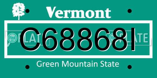 C68868I Vermont License Plate