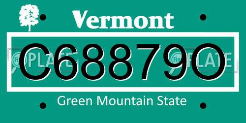 C68879O Vermont License Plate