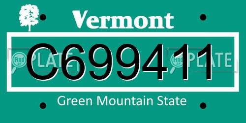 C699411 Vermont License Plate