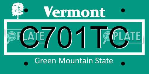 C701TC Vermont License Plate