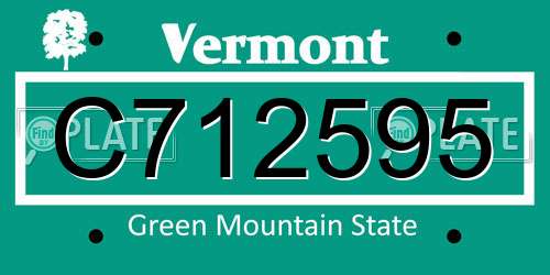 C712595 Vermont License Plate