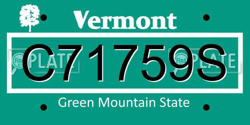 C71759S Vermont License Plate
