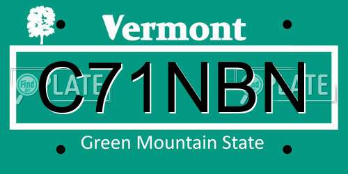 C71NBN Vermont License Plate