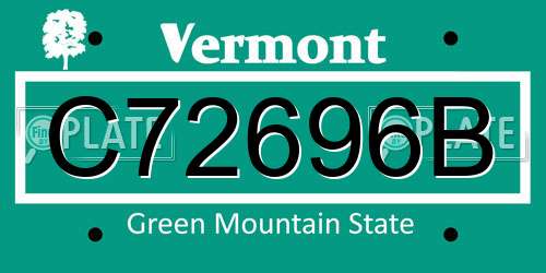 C72696B Vermont License Plate