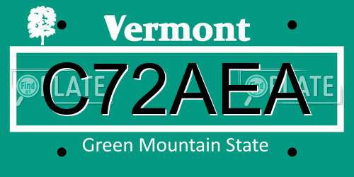 C72AEA Vermont License Plate