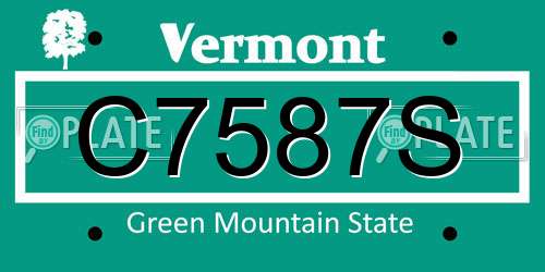 C7587S Vermont License Plate
