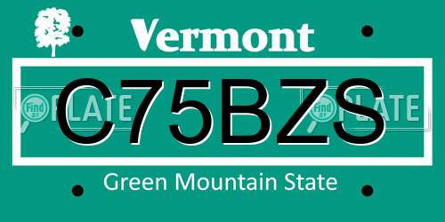 C75BZS Vermont License Plate