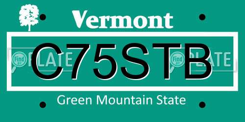 C75STB Vermont License Plate